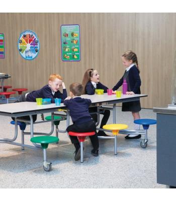 SPACERIGHT 8 SEAT RECTANGULAR MOBILE FOLDING TABLE