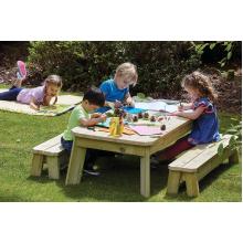 OUTDOOR RECTANGULAR TABLE AND BENCH SET OUTDOOR RECTANGULAR TABLE AND BENCH SET