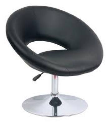 CONTEMPORARY LEATHER EFFECT LOUNGE STOOL