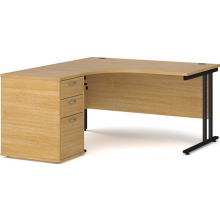 MAESTRO 25 CORNER DESK AND PEDESTAL BUNDLE